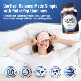 NutraPep Cortisol Gummies showing mixed berry flavour