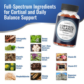NutraPep Cortisol Gummies side view with nutritional information