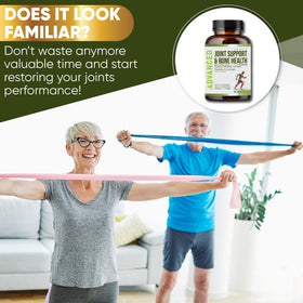 NutraPro Glucosamine Chondroitin MSM Joint Relief Supplements bottle with measuring cup