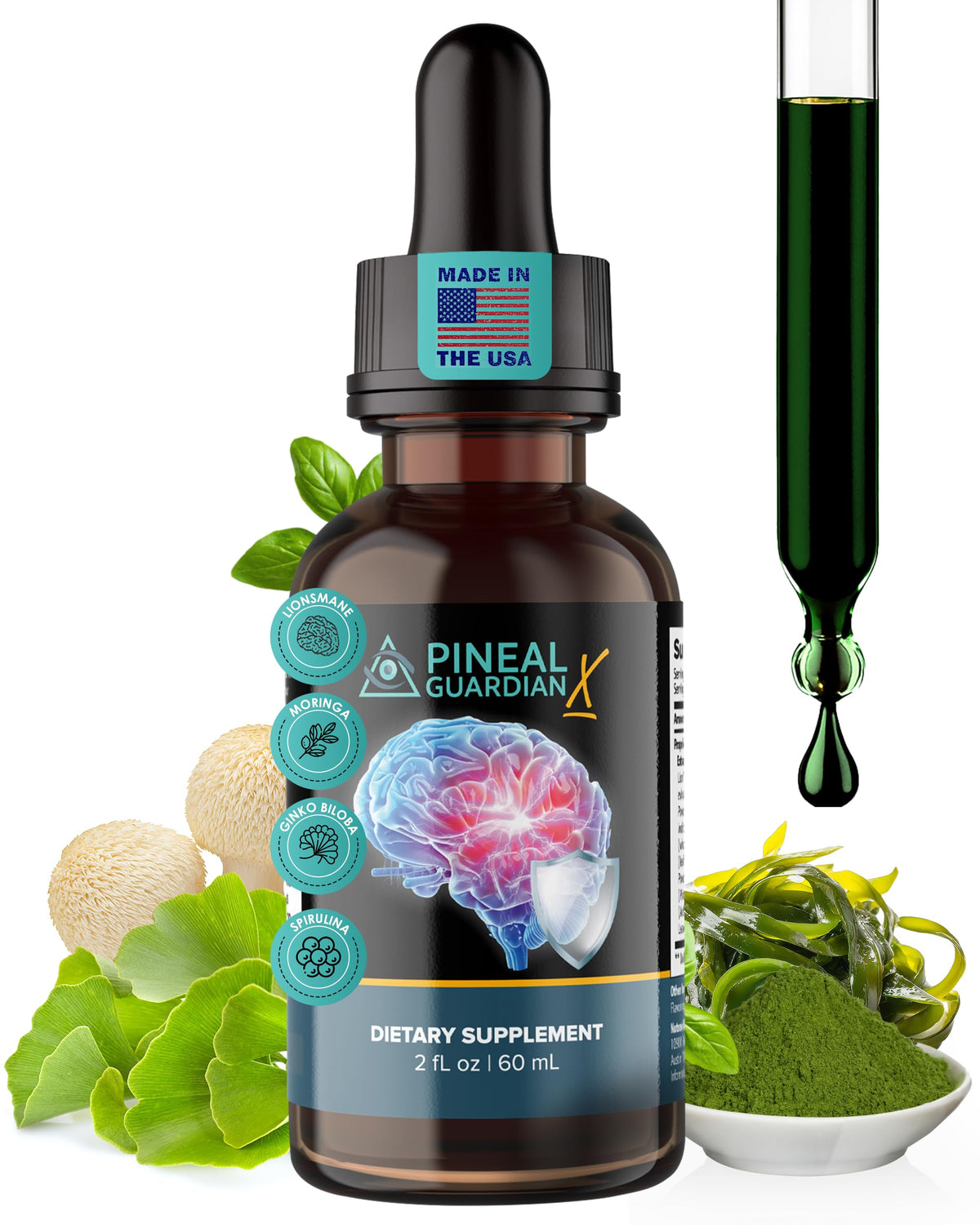 Nutraville Pineal Guardian X 60ml bottle front view
