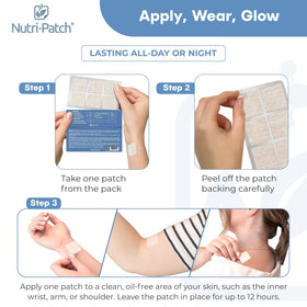 NUTRI-PATCH Inflam Skin Patches displayed on a desk