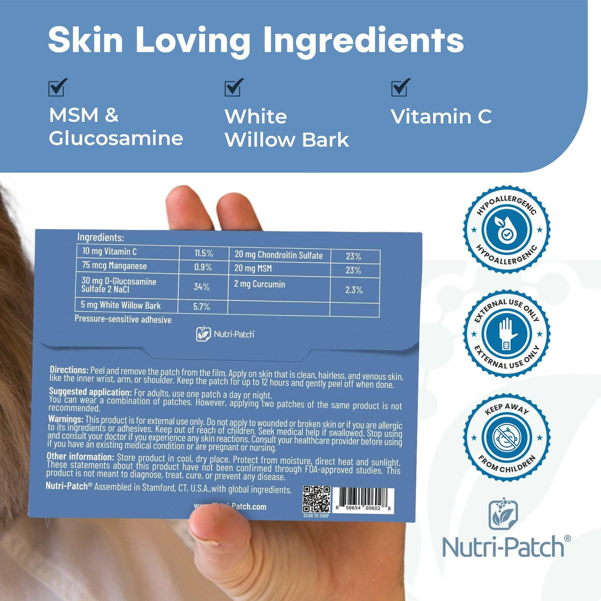 NUTRI-PATCH Inflam Skin Patches with a clean surface for application