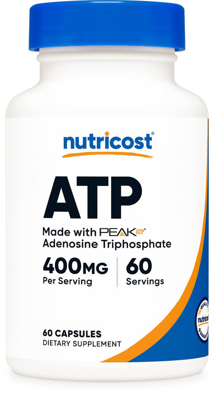 Nutricost ATP Supplement 400mg 60 Capsules front view