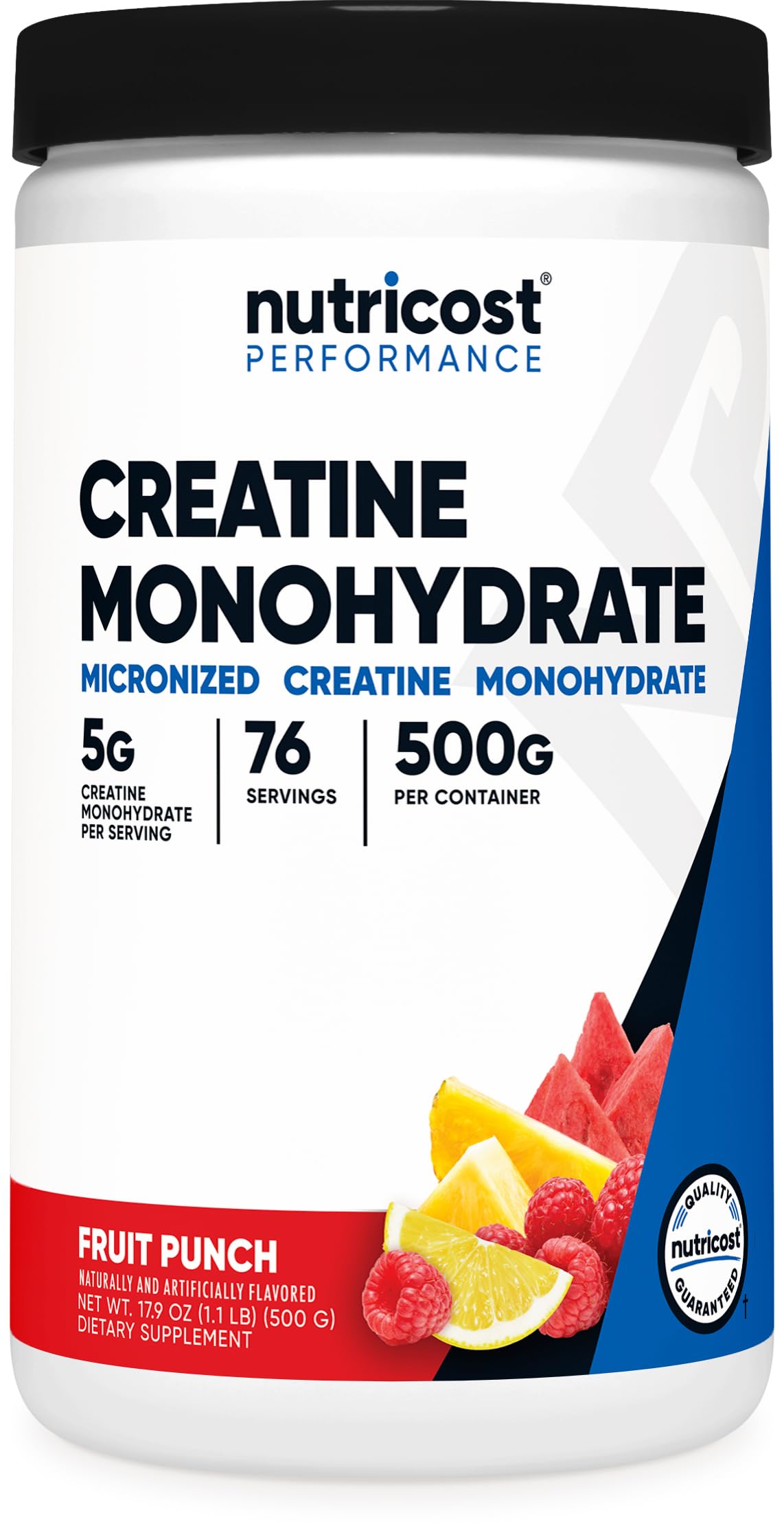 Nutricost Creatine Monohydrate Powder Fruit Punch 500g front view