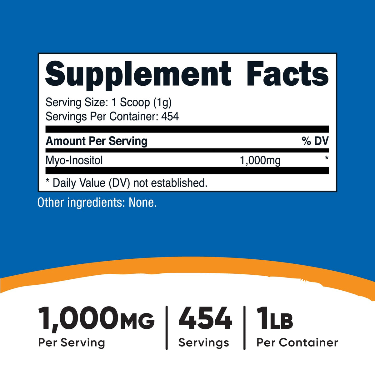 Nutricost Inositol Powder 1LB side view