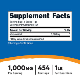 Nutricost Inositol Powder 1LB side view