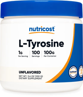 Nutricost L-Tyrosine Powder 100 grams front view