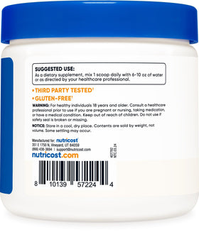 Nutricost L-Tyrosine Powder packaging side view