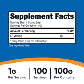 Nutricost L-Tyrosine Powder scoop included