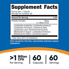 Nutricost Probiotic Complex 60 Capsules side view