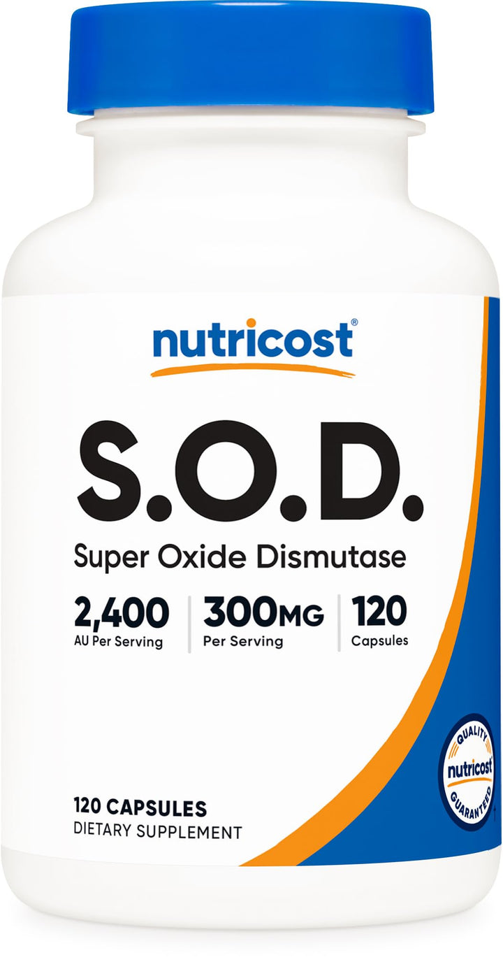Nutricost S.O.D. Supplement 300mg 120 Capsules front view
