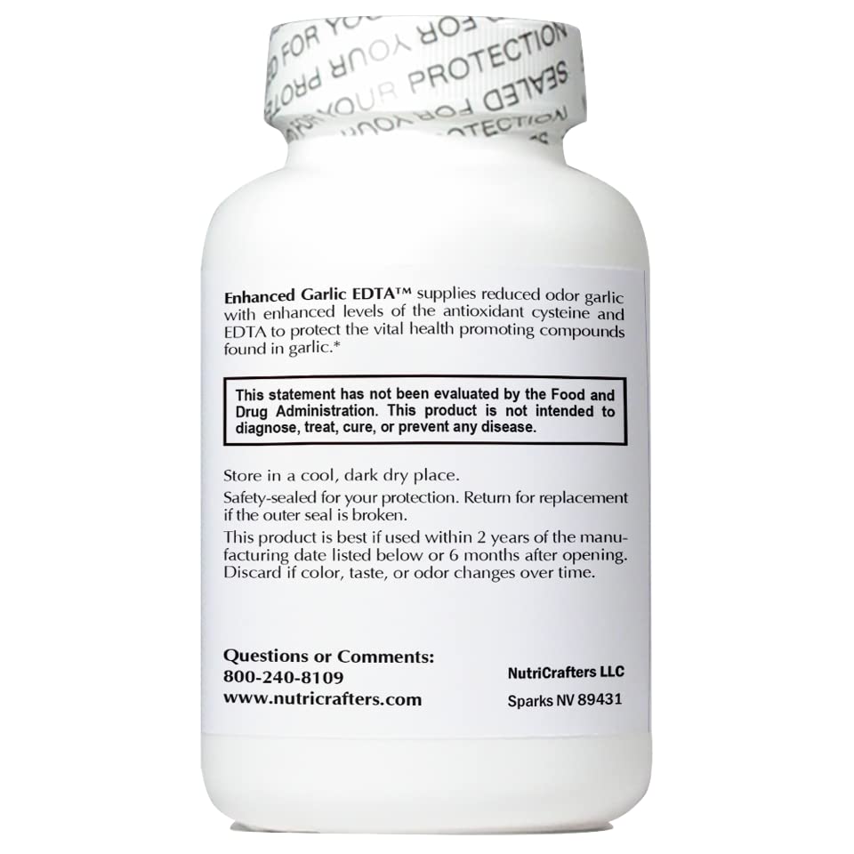 NutriCrafters support Garlic EDTA 120 capsules close-up