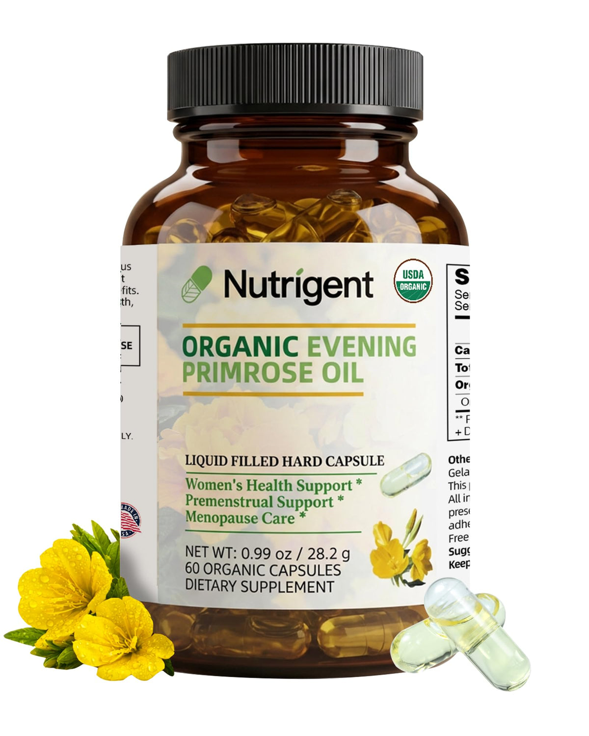 Nutrigent Evening Primrose Oil Capsules 470mg front view