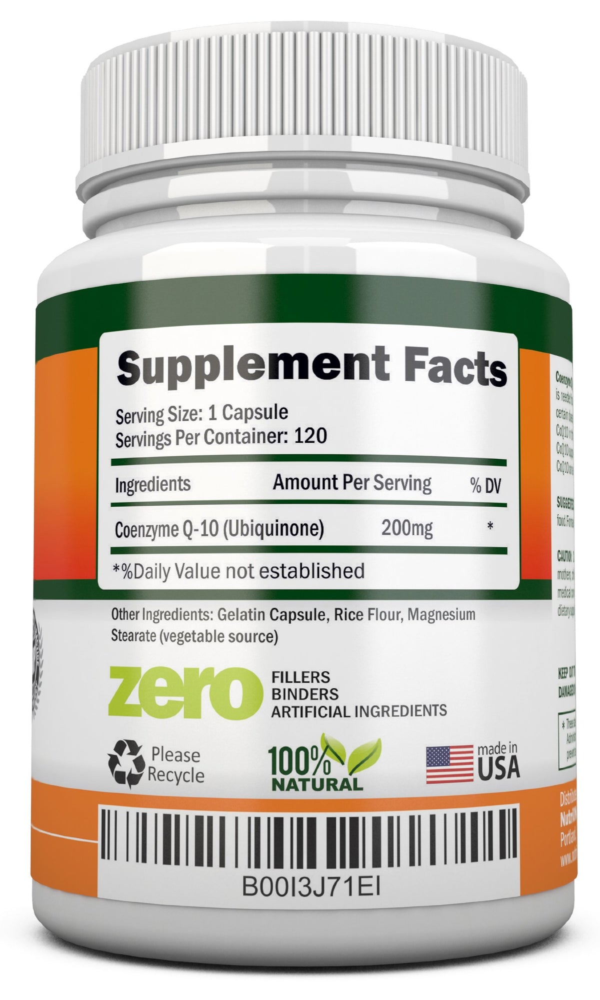 NutriONN CoQ10 200mg bottle with 120 capsules