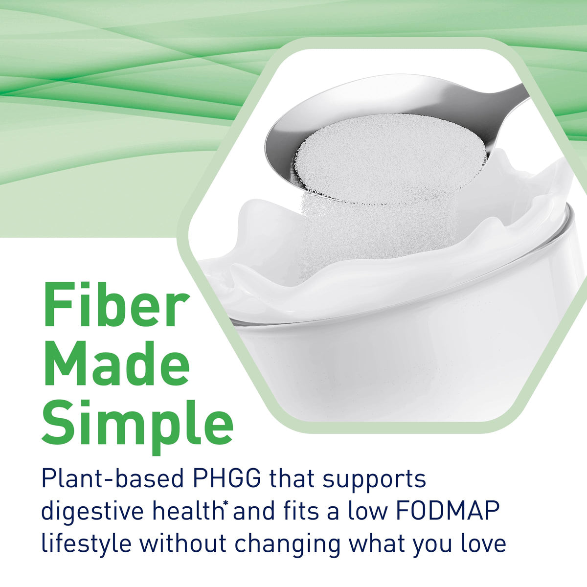 Nutrisource Fiber Supplement Powder in a spoon for serving