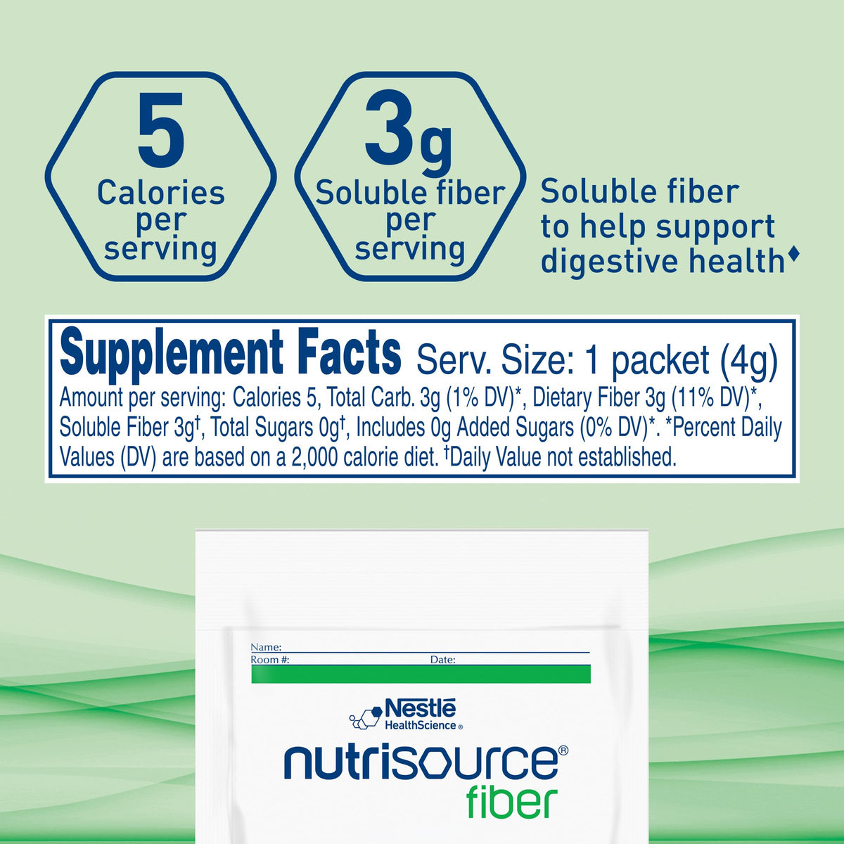 Nutrisource Fiber Supplement Powder nutritional information on packaging