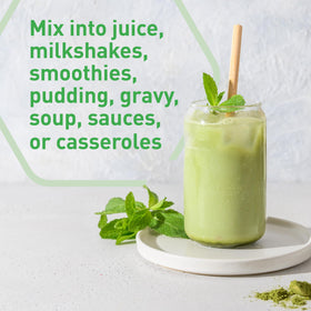 Nutrisource Fiber Supplement Powder with a glass of water