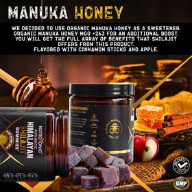 NutroTonic Organic SHILAJIT Gummies Apple Cinnamon with Manuka honey