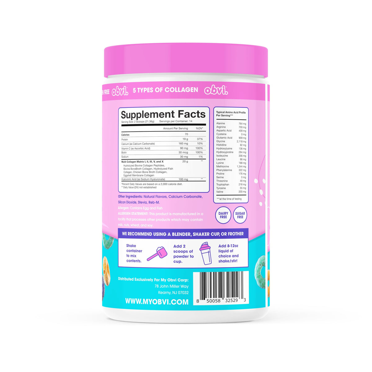 Obvi Collagen Peptides Fruity Cereal 422g packaging