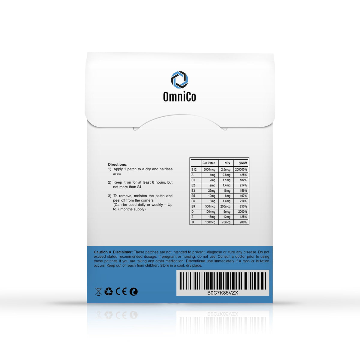 OmniCo B12 Energy Patches packaging details