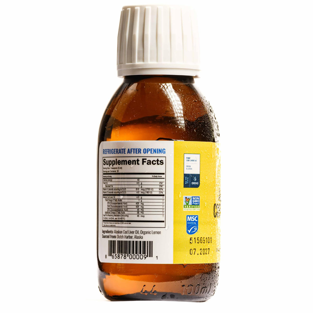 On Target Living Alaskan Cod Liver Oil with fresh lemons