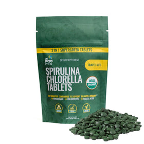 On Target Living Organic Spirulina Chlorella 250 Tablets front view