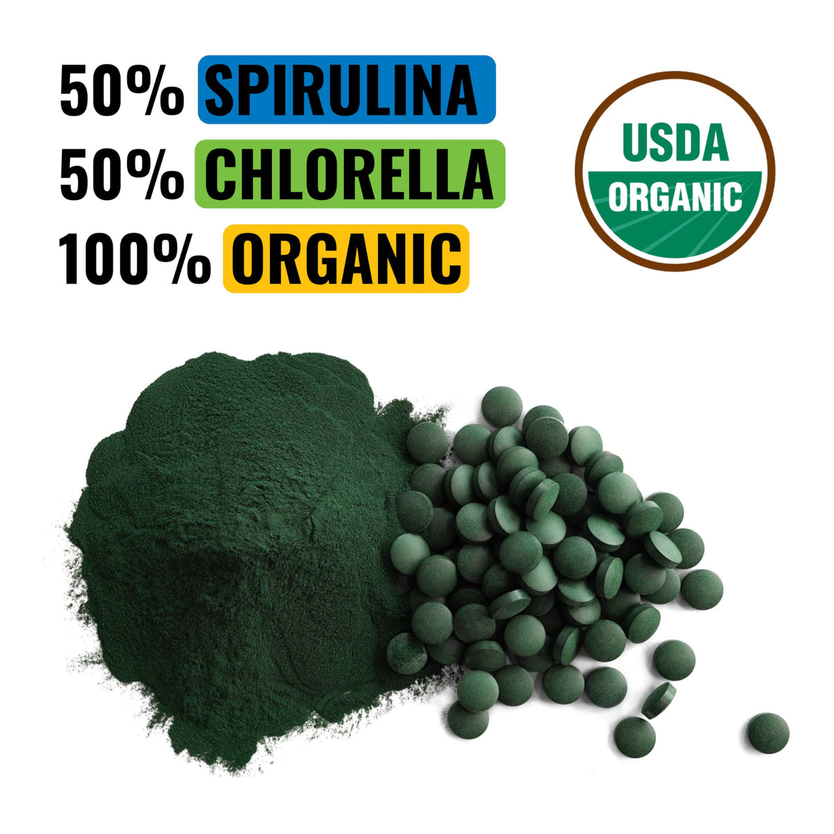 On Target Living Organic Spirulina Chlorella 250 Tablets packaging