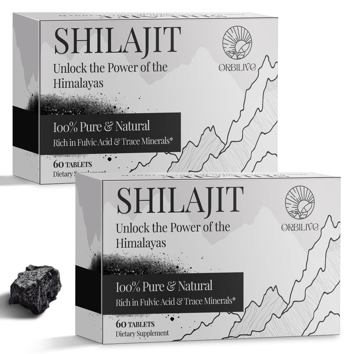 ORBILIVE Shilajit Tablets 1000 MG front view of packaging