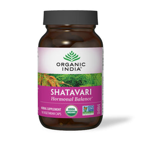 ORGANIC INDIA Shatavari Capsules bottle with natural background