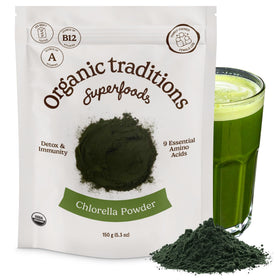 Organic Traditions Chlorella Algae Powder 5.3oz front view