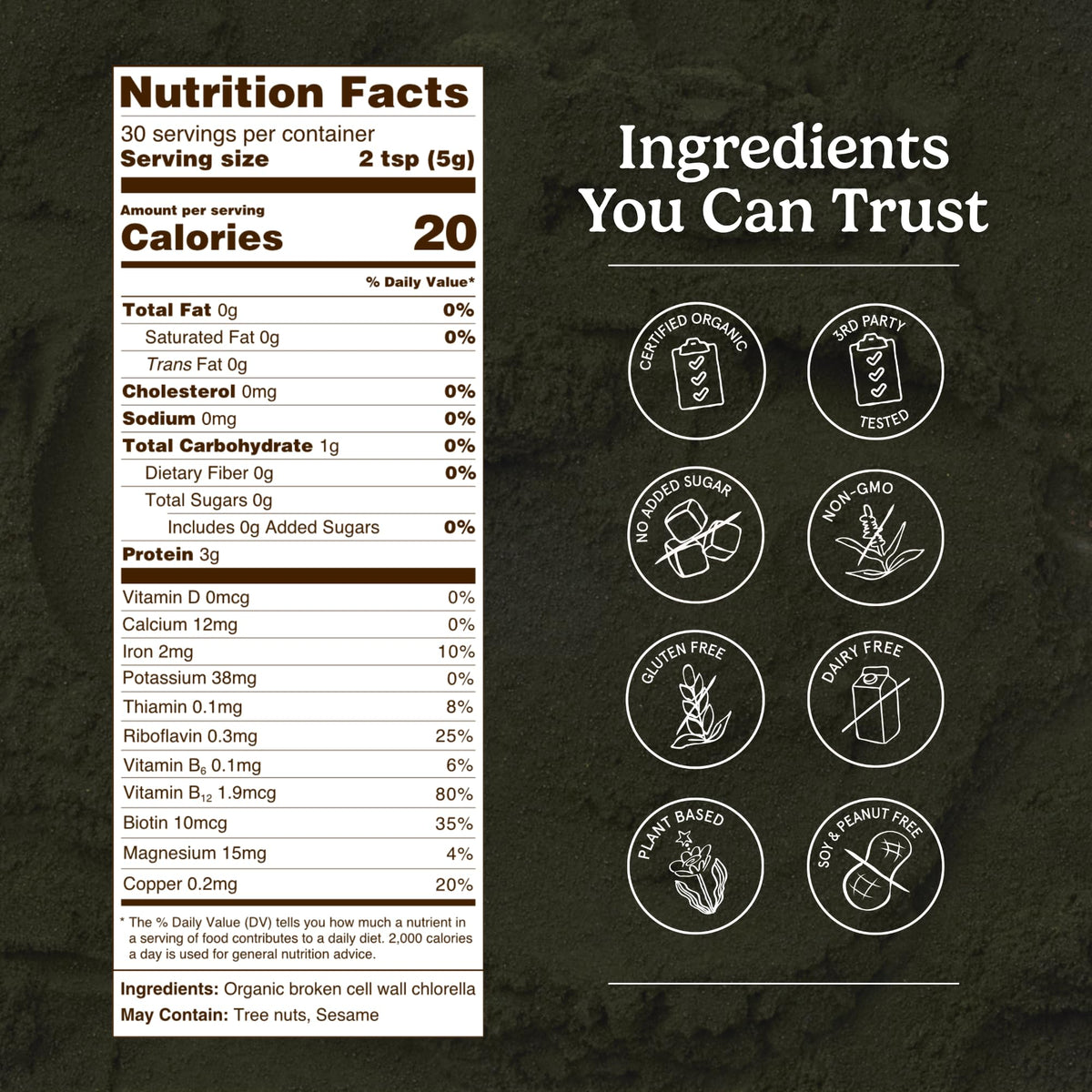Organic Traditions Chlorella Algae Powder packaging