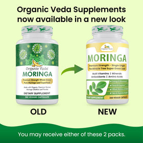 Organic Veda Moringa Capsule 1000mg side view