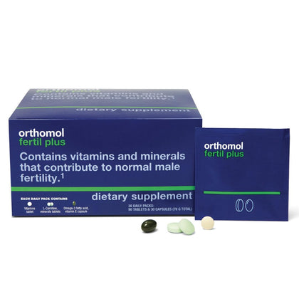 Orthomol Fertil Plus Male Prenatal Supplement packaging front view