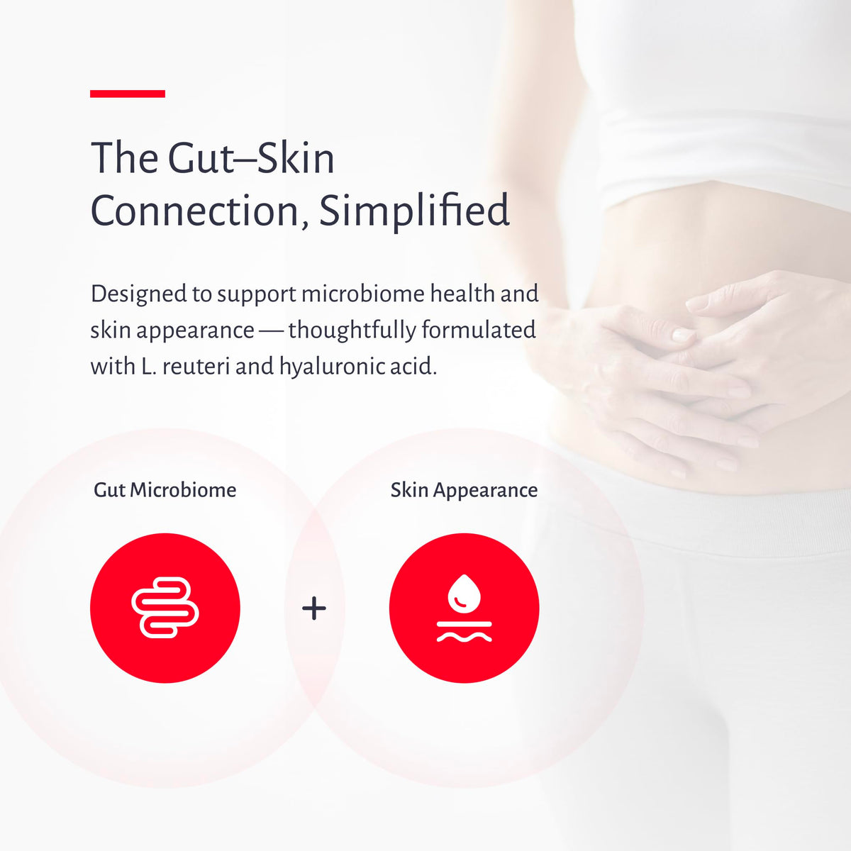 Oxiceutics Gut to Glow L. reuteri Probiotic capsules on a wooden surface