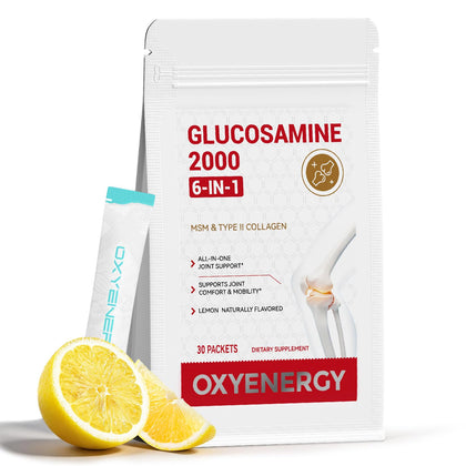 OxyEnergy Glucosamine Chondroitin MSM 2000 mg powder packet front view