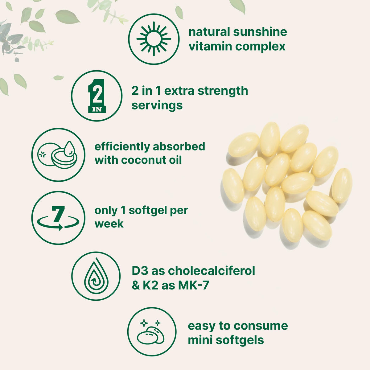 Packaging of Micro Ingredients Vitamin D3 + K2 240 Softgels