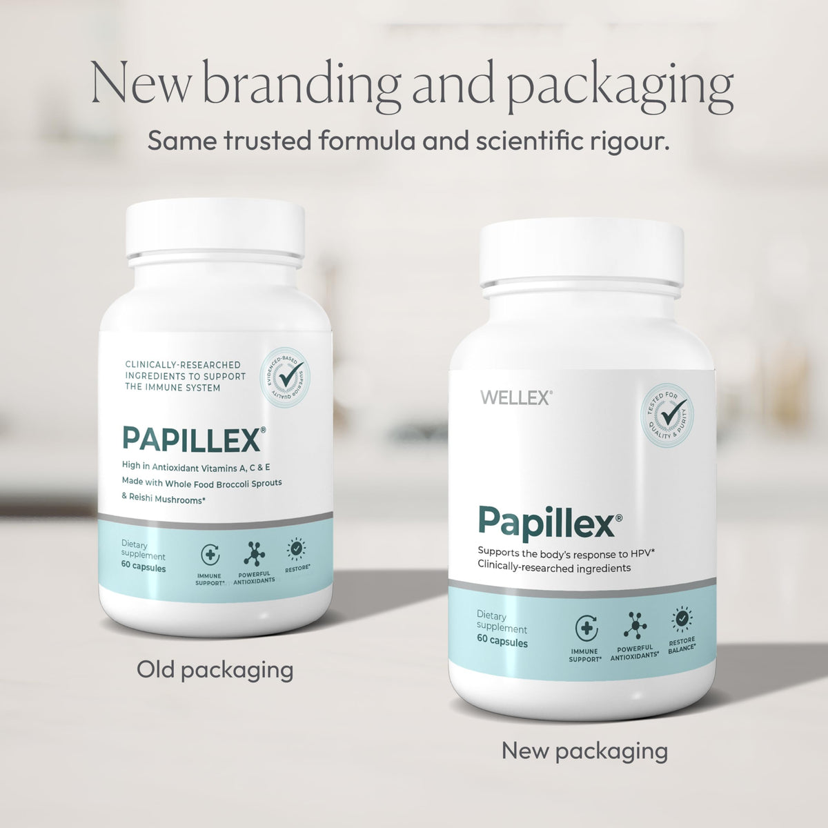 Papillex Dietary Supplement Tablets side view showing capsule details