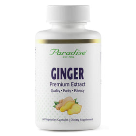 Paradise Herbs Ginger Extract 60 vegetarian capsules front view