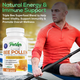 Parker Naturals Bee Pollen Capsules 3520 mg with natural ingredients
