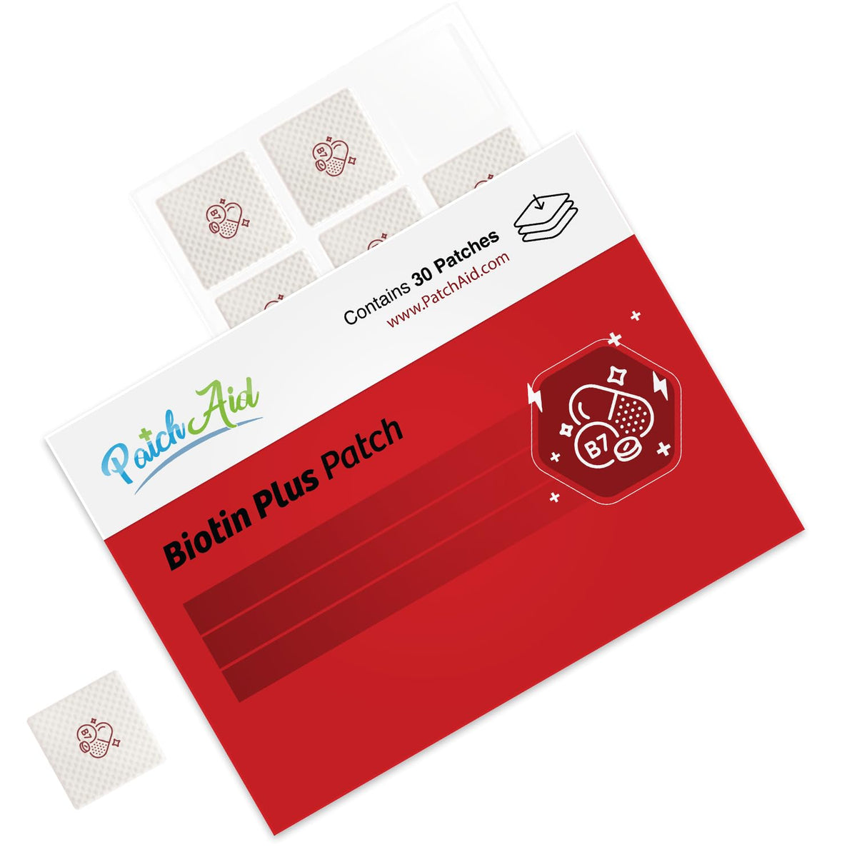 Patch Aid Biotin Plus Topical Patch applied on skin