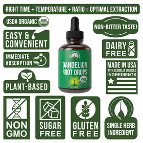 Peak Performance Dandelion Root Extract 130g liquid drops lifestyle scene