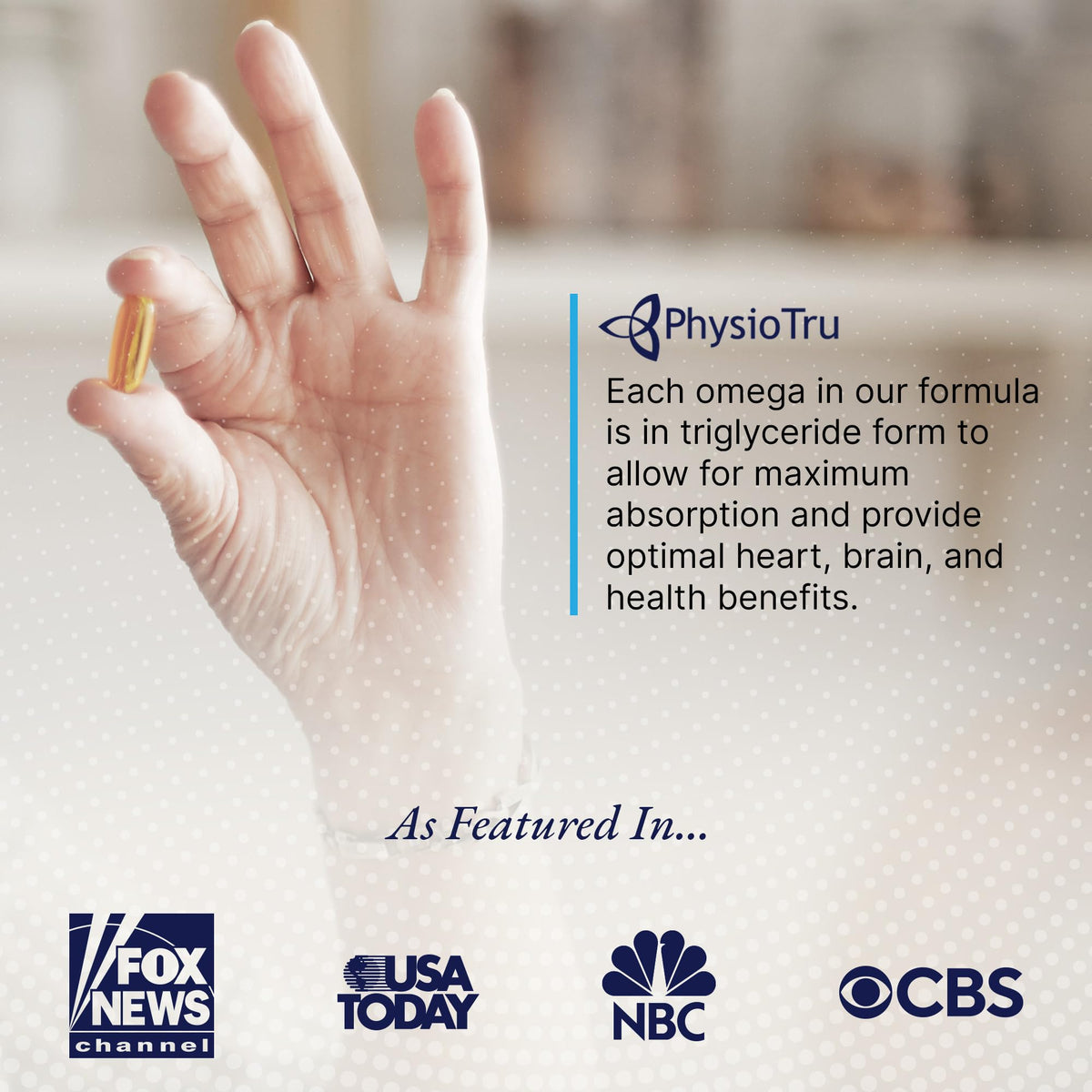 PhysioTru Omega 3 Fish Oil packaging details