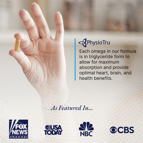 PhysioTru Omega 3 Fish Oil packaging details