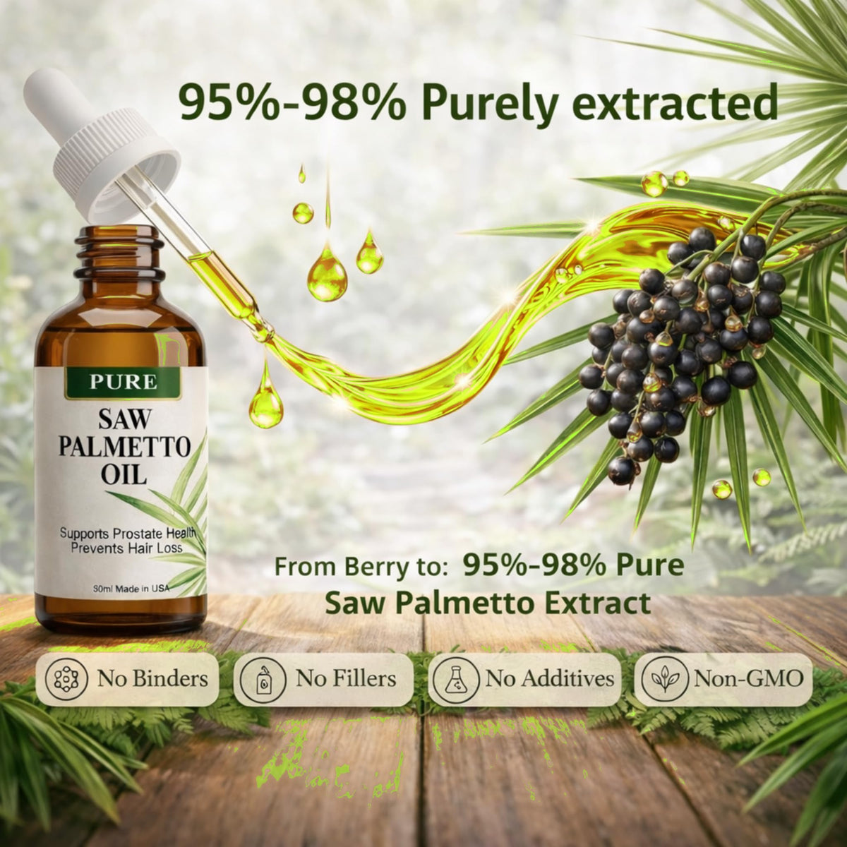 PHYTO LIFE Pure Saw Palmetto Oil 2 Fl Oz back view