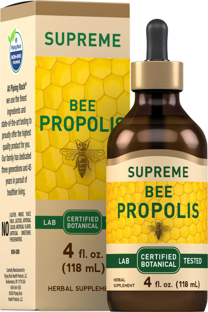 Piping Rock Bee Propolis Extract Tincture 4 Fl Oz front view