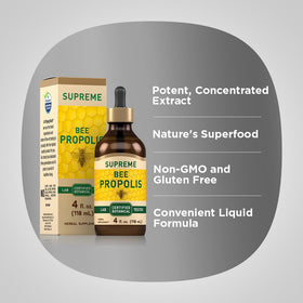 Piping Rock Bee Propolis Extract Tincture 4 Fl Oz side view