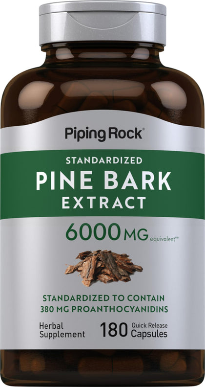 Piping Rock Pine Bark Extract Capsules 180 count front view