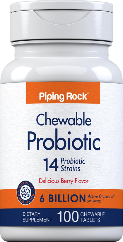 Piping Rock Probiotic for Women and Men 100 Tablets front view