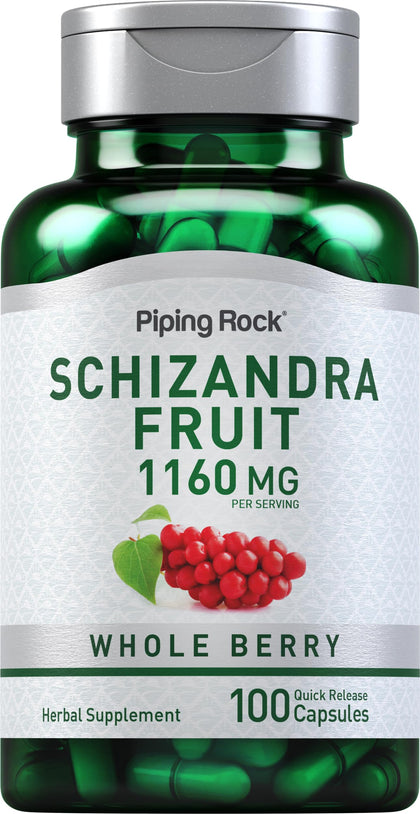 Piping Rock Schizandra Berry Fruit Capsules 1160mg front view