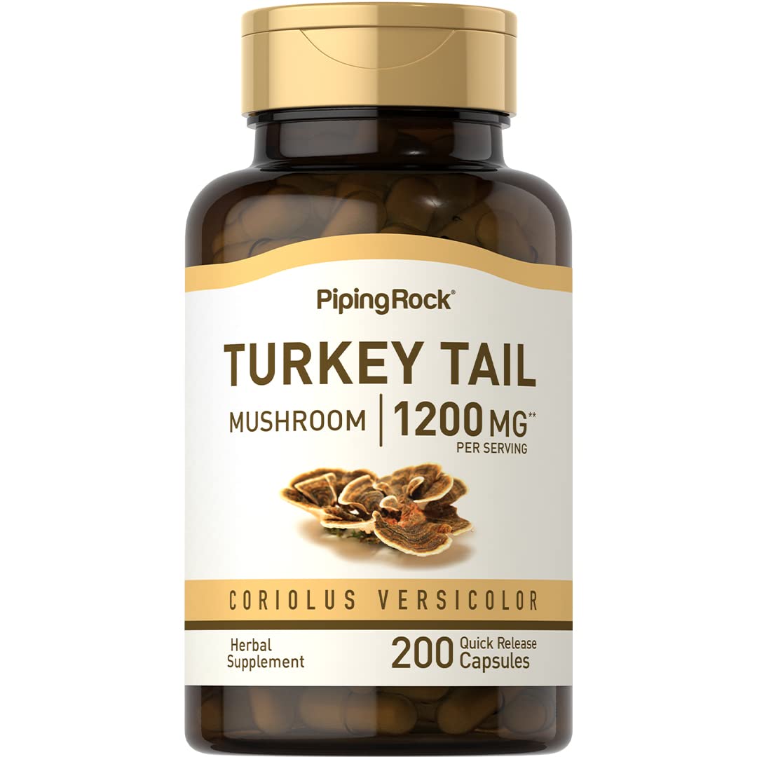 Piping Rock Turkey Tail Mushroom Capsules bottle front view